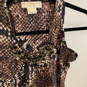 Michael Kors Snake Skin Jeweled Top Small